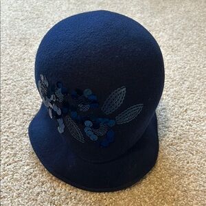 NWOT Tarnish Wool Felt Cloche Hat with Sequin Detail